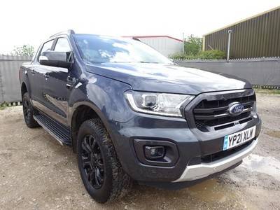 2021 21 REG FORD RANGER WILDTRAK ECOBLUE 4X4 DIESEL AUTO PICK UP DAMAGED SALVAGE - £9,750 -