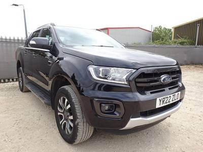 2022 22 REG FORD RANGER WILDTRAK ECOBLUE 4X4 DIESEL AUTO PICK UP DAMAGED SALVAGE - £12,995 -